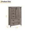 5 Drawers Dresser for Bedroom with Sliding Barn Door, Farmhouse Tall Chest of Drawer, Storage Organizer Dresser for Hallway, Living Room - 4 of 4