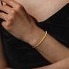 EVERLY JEWELRY | Yellow Plated Sterling Silver black Titanium Spring Bead Bracelet with elastic, 7.25 inch - 3 of 4