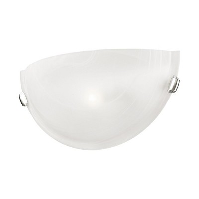 12.25" Brushed Nickel and White Wall Sconce Light