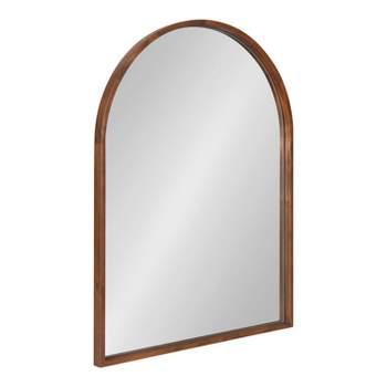 Kate & Laurel All Things Decor 24"x32" Valenti Mid-Century Modern Arched Wall Mirror Walnut Brown