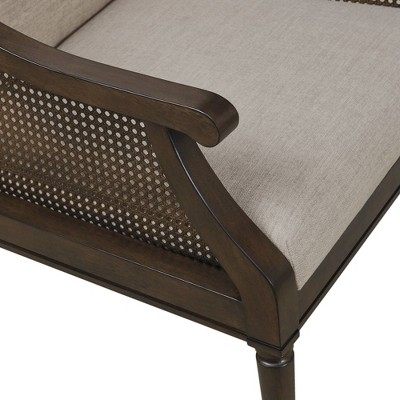 Lily Pond Dark Coffee Wood & Cane Accent Armchair