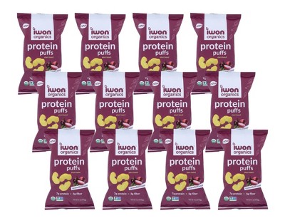 Iwon Organics Caramelized Onion Protein Puffs - Case of 12/5 oz