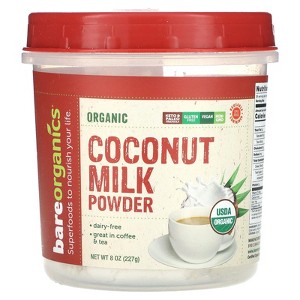Bareorganics Coconut Milk Powder | Organic, Vegan, Non-GMO, Gluten-Free | Dairy Free, 8oz - 1 of 2