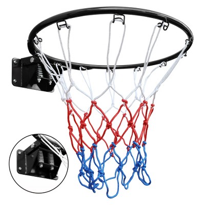 Vynxaria Basketball Double Spring Solid Rim and 18" Steel Basketball Rim for Indoor and Outdoor Black