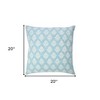 20" Indigo And White Cotton Motif Throw Pillow - 3 of 4