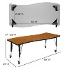 Emma and Oliver Mobile 26"W x 60"L Wave Flexible Collaborative Oak Kids Adjustable Activity Table - 4 of 4