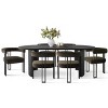 7-Piece Dining Table Set with Velvet Chairs, Modern Oval Black Table & Upholstered Armchairs with Metal Legs for Dining Room-Maison Boucle - 2 of 4