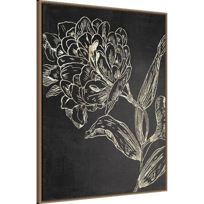 Golden Flower Folklore II Bronze Framed Canvas Art Print