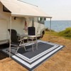 Modern Border Plastic Straw Rug, Large Outdoor Rug for Beach Pool Deck - 4 of 4