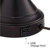 Regency Hill Blakely Modern Table Lamps 25" High Set of 2 Bronze with USB Charging Ports Touch On Off Ivory Linen Shade for Bedroom Living Room Desk - 3 of 4