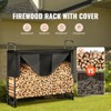 VEVOR 4.3FT Outdoor Firewood Rack with Cover, 52x14.2x46.1 in, Heavy Duty Firewood Holder & 600D Oxford Waterproof Cover for Fireplace, Patio - 3 of 4