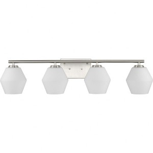 Progress Lighting Copeland 4-Light Brushed Nickel Vanity Light with Opal Glass Shades - 1 of 1