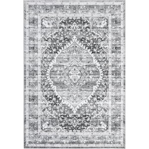 Vintage Style Area Rug - Machine Washable, Non Slip, Low Pile Lightweight Print, for Living Room, Bedroom, Dining Room, and Home Office - 1 of 4