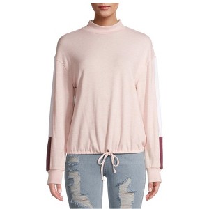 No Boundaries Womens Drawstring Pullover Blouse, Pink, X-Large - 1 of 1