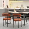 CENGHU Mid-Century Modern Boucle Dining Chairs Set of 2, Curved Backrest Chair, Round Upholstered Kitchen Chairs - 3 of 4