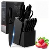 15-Piece Kitchen Knife Set, Wooden Knife Block Organizer, High Carbon Stainless Steel Blades, Dishwasher Safe - 3 of 4