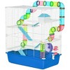PawHut Extra Large 23" Hamster Cage with Tubes Tunnels Portable Carry Handles, Rat House and Habitats 5-Tier with Wheel Water Bottle Food Dish - 4 of 4