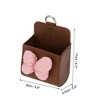 Unique Bargains 1 Pcs Car Trash Can Hanging Trash Bin 3.5" Length 2.0" Width 4.3" Height Pink Brown Faux Leather - 3 of 4