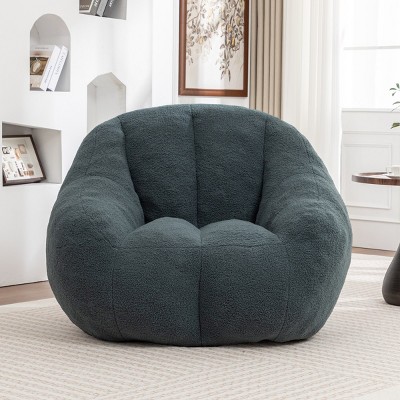 Tufted Memory Foam Bean Bag Chair for Adults, Fluffy Bouclé Lounge Chair Cozy Sofa Seat for Dorm, Apartment, or Living Room – Cuddlewood