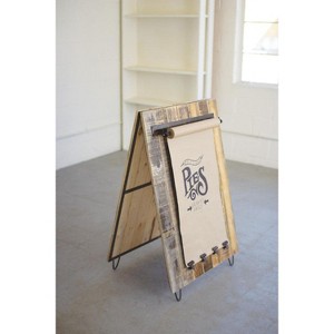 Recycled Wood Sandwich Board – 37"H Folding Floor Sign for Shops & Events By Kalalou - 1 of 3