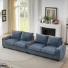 TiramisuBest 133" 4-Seater Corduroy Sofa Couch–Modern Design with USB Ports, Hidden Storage, Flip-Top Cup Holders,Green - 3 of 4