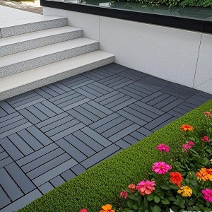 KTMBDW Plastic Interlocking Deck Tiles, 44 Pack , 12"x12" Waterproof Outdoor Flooring All Weather Use, Patio Floor Decking Tiles for Porch Backyard - 1 of 4