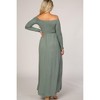 PinkBlush Sage Off Shoulder Long Sleeve Maternity Maxi Dress - 3 of 4