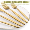 Aoibox 40-Piece Gold Silverware Set for 8, Stainless Steel Flatware Cutlery Set with Forks, Knives, Spoons for Kitchen Restaurant Wedding,Satin Finish - 4 of 4