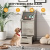 Large Dog Food Storage Cabinet with Flip Top – Pet Feeding Station & Organizer with Lid - 4 of 4