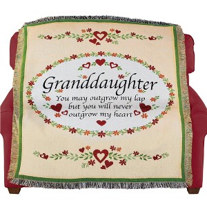 Collections Etc Granddaughter Heart Tapestry Throw Blanket Standard - 1 of 2