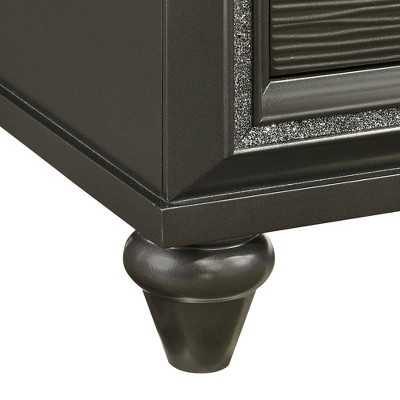 Faris Black 5-Drawer Chest with Felt Lined Top Drawer
