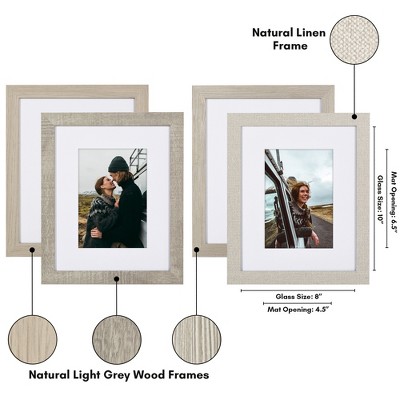 Rustic Farmhouse 8x10 Picture Frame Set with Mat - 4 Pack