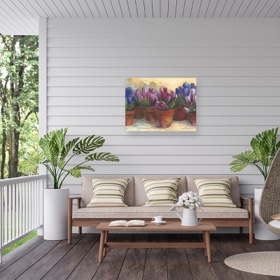 Carol Rowan Spring Crocus Floral Outdoor Canvas Print 14x19