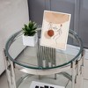 NicBex Stylish Double-Layer Metal Coffee Table with Tempered Glass Tabletop,Round End Table,Living Room Furniture - 3 of 4