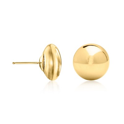 Ross-Simons Italian 11.5mm 10kt Yellow Gold Flat Ball Stud Earrings