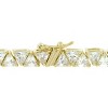 Slickblue Remembrance 7-Inch Tennis Bracelet, 28ct Trillion-Cut CZ Stones, 18k Gold Plating, Women's Lock Clasp - 2 of 3