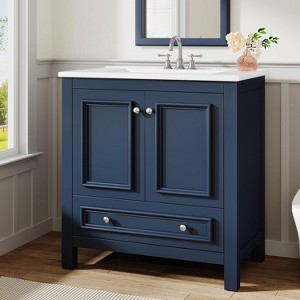 Tribesigns 30" Modern Bathroom Vanity with Sink, Freestanding Bathroom Vanities Cabinet Combo - 1 of 4