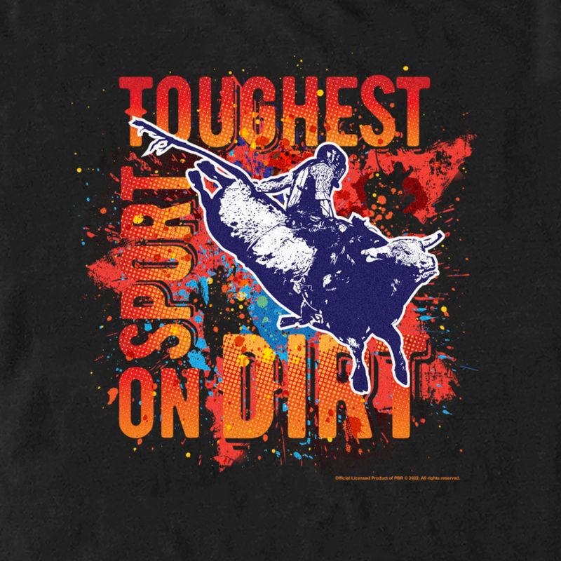 Men's Professional Bull Riders Toughest Sport on Dirt Paint Splatter T-Shirt, 2 of 6