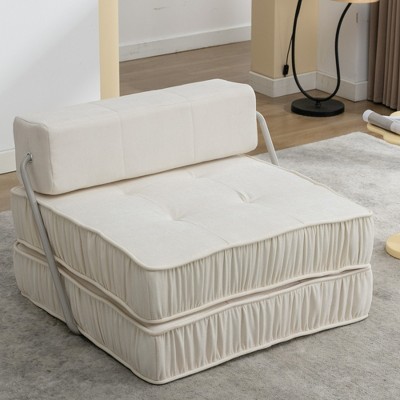 Folding Sofa Bed, 1 Seat Futon Sleeper Convertible Chair Floor Couch with Removable Back Cushion, 4L -ModernLuxe