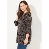 Catherines Women's Plus Size Petite Suprema 3/4 Sleeve V-Neck Tee - 4 of 4