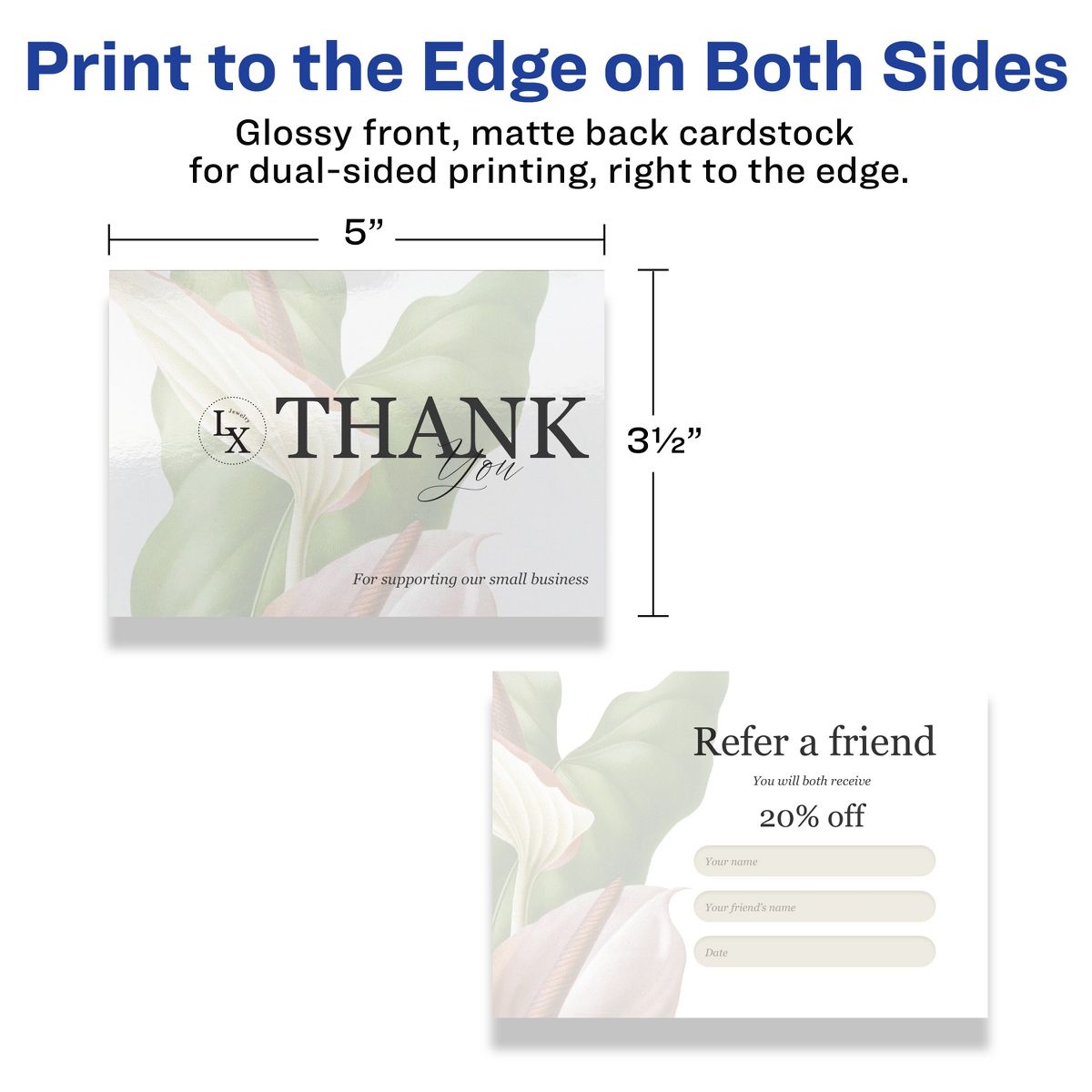 Avery 3-1/2" x 5" Rectangle, Glossy White Postcards - thumbnail 6