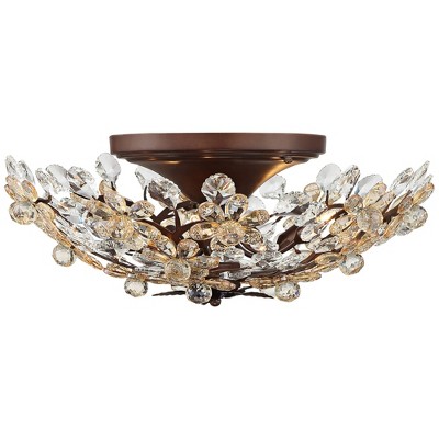 Vienna Crystal Blooms Vintage Brown Ceiling Light