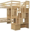 NicBex Twin over Twin Bunk Bed with Desk Wooden Bed Frame with Cabinet, Shelves, Storage Stairs and Guardrail, No Box Spring Required - 4 of 4