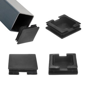 Unique Bargains Square Chair Leg Bar Stool Plastic Hole Plug Tubing End Caps Black - 1 of 4