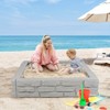 Safstar Kids Sandbox w/ Cover Bottom Liner Backyard Beach HDPE Sandpit for Outdoor Play - 4 of 4