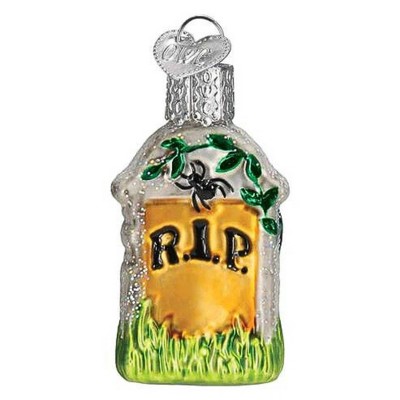 Old World Christmas 2.0 Inch Mini Tombstone Graveyard Bones Tree Ornaments