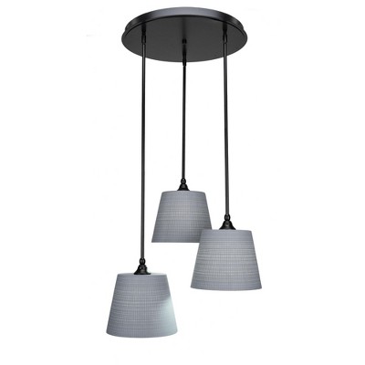 Toltec Lighting Empire 3 - Light Pendant in  Matte Black with 10" Gray Matrix Shade