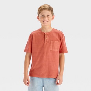 Boys' Short Sleeve Relaxed Fit Henley T-Shirt - Cat & Jack™ - 1 of 3