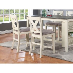 CAVINAS 24" Modern Dining Chairs,Set of 2,Wooden Counter Chairs with Upholstered Seat,Eco-Friendly Kitchen and Dining Furniture - 1 of 4