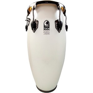 Toca Custom Deluxe Fiberglass Conga Margarita Blanca With Black Mirror Chrome Hardware - 1 of 1